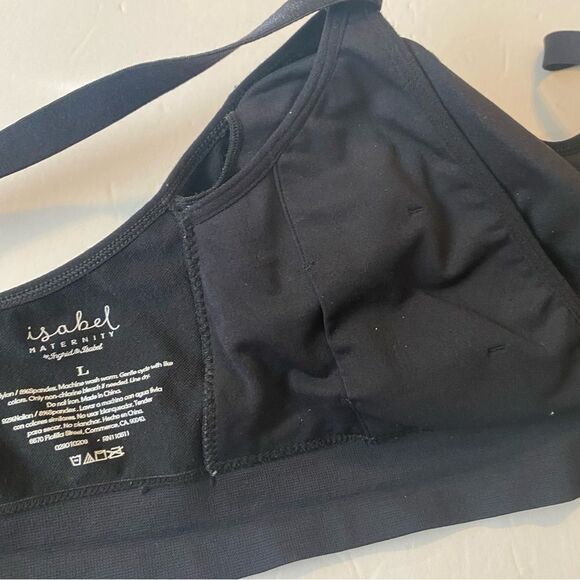 Isabel Maternity Nursing black breastfeeding bra no wire padded L - Picture 8 of 9